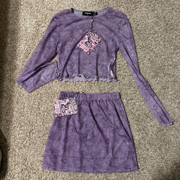 New Girl Order Dolls Kill Angel Face Mesh Skirt Set UK 8/S - Picture 5 of 12